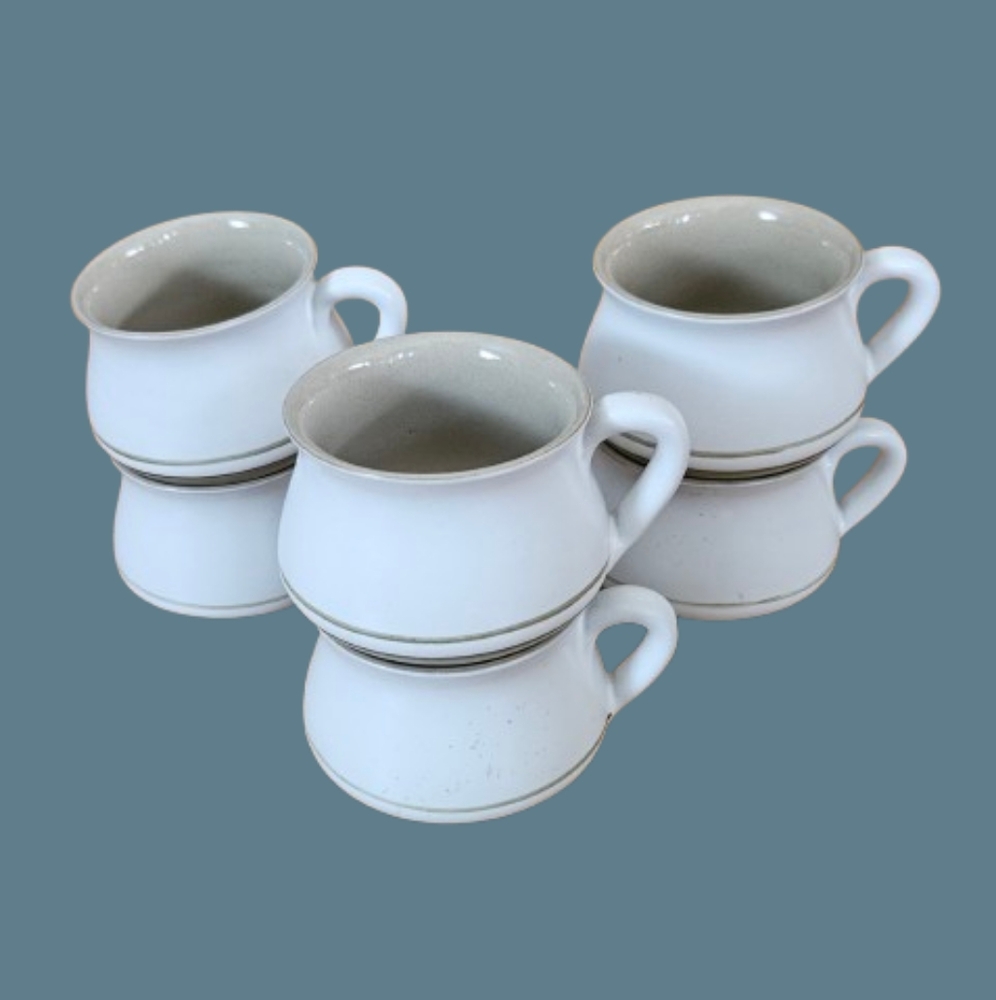 Denby Bourne Vintage Stoneware Mugs Set of 6